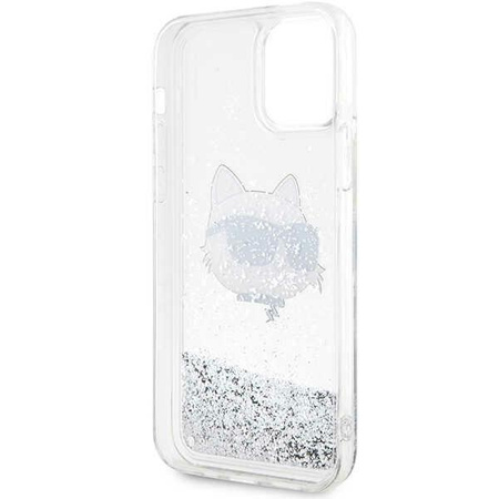 Etui Karl Lagerfeld KLHCP12MLNCHCS na iPhone 12/ 12 Pro - srebrne Glitter Choupette Head