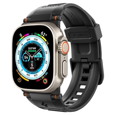 Pasek Spigen Rugged Band na Apple Watch 4/5/6/7/8/9/SE/Ultra 1/2 (42/44/45/49mm) - czarny mat