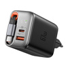 Ładowarka 2w1 USB-C+A McDodo CH-4100 67W GaN, kabel USB-C 65cm, czarna