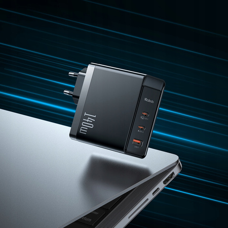 MCDODO SZYBKA ŁADOWARKA SIECIOWA DO MACBOOK GAN 3X USB-C USB 140W + KABEL