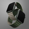 UNIQ pasek Revix Apple Watch Series1/2/3/4/5/6/7/8/9/SE/SE2/Ultra/Ultra 2 42/44/45/49mm. Reversible Magnetic zielony-ciemnoszary/green-taupe