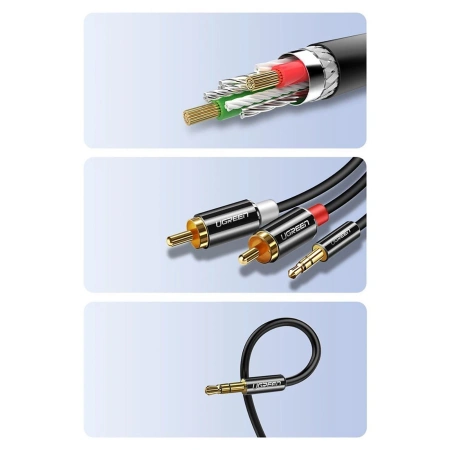 UGREEN KABEL AUDIO MINI JACK 3,5MM DO 2RCA DO TELEFONU I KINA DOMOWEGO 1,5M