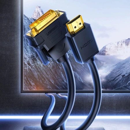 UGREEN KABEL DVI 24+1 PIN HDMI FHD 60HZ DO PC MONITORÓW TELEWIZORÓW 1,5M
