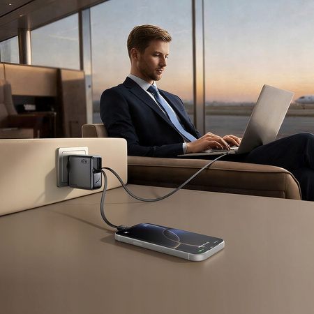 MCDODO SZYBKA ŁADOWARKA SIECIOWA ZASILACZ 3X USB-C PD GAN 67W 2X KABEL 1M