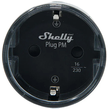 Inteligentne gniazdko 13A Shelly Plug PM Gen3 Matter czarny