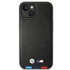 Etui BMW BMHMP14S22PTDK iPhone 14 6,1" czarny/black Leather Stamp Tricolor Magsafe