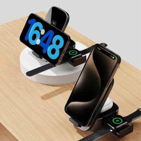 DUDAO ŁADOWARKA INDUKCYJNA 15W 3W1 DO IPHONE ANDROID SMARTWATCHÓW SŁUCHAWEK