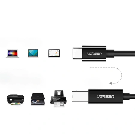 UGREEN KABEL USB-C DO USB-B 2.0 1M DO DRUKARKI SKANERA I SPRZĘTU BIUROWEGO
