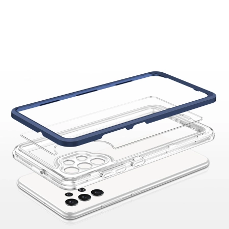 HURTEL CLEAR 3IN1 ETUI DO SAMSUNG GALAXY A72 4G POKROWIEC ŻELOWY Z RAMKĄ