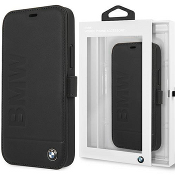 Etui BMW BMFLBKP12SSLLBK iPhone 12 mini 5,4" czarny/black book Signature