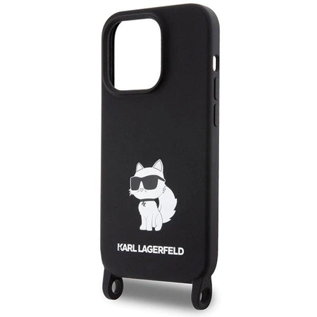 Etui Karl Lagerfeld Crossbody Silicone Choupette do iPhone 15 Pro - czarne