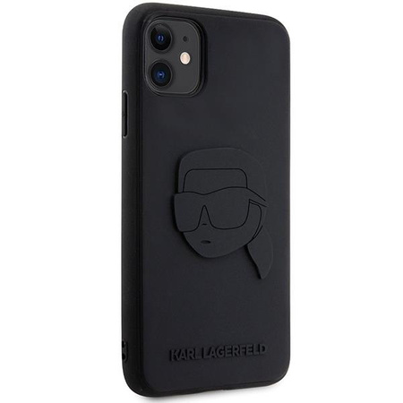 Etui Karl Lagerfeld Rubber Karl Head 3D KLHCN613DRKNK na iPhone 11 / Xr - czarne