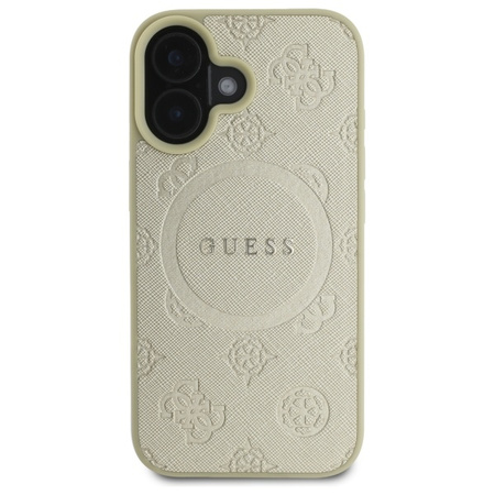 GUESS ETUI HARDCASE SAFFIANO PEONY DO IPHONE 16 6.1 DO MAGSAFE Z MODERNYM