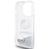 Etui Hello Kitty Liquid Glitter Charms Kitty Head na iPhone 14 Pro - srebrne
