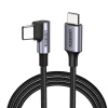 UGREEN SZYBKI KABEL PRZEWÓD WYTRZYMAŁY KĄTOWY USB-C DO USB-C 0.5M CZARNY