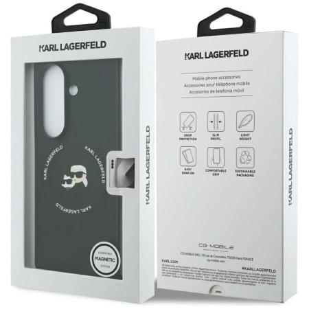 Etui Karl Lagerfeld Karl&Choupette Logo MagSafe na Samsung Galaxy Z Fold7 - czarne