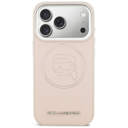 Etui Karl Lagerfeld K Head Point Logo MagSafe do iPhone 17 Pro Max różowy