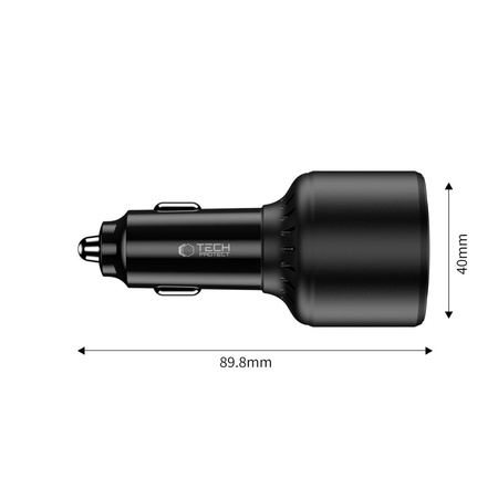 TECH-PROTECT CC04 ŁADOWARKA SAMOCHODOWA 3-PORTOWA DO TELEFONÓW PD130W QC3.0