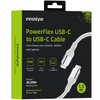 INNOSTYLE POWERFLEX KABEL USB-C SZYBKIE ŁADOWANIE DO IPHONE SAMSUNG 3A 60W KEVLAR 2M SREBRNY