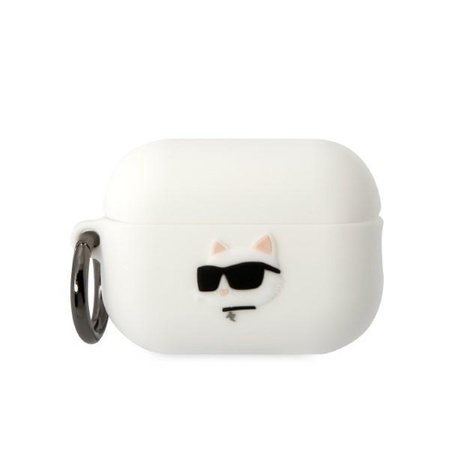 Etui Karl Lagerfeld KLAP2RUNCHH na AirPods Pro 2 cover - białe Silicone Choupette Head 3D