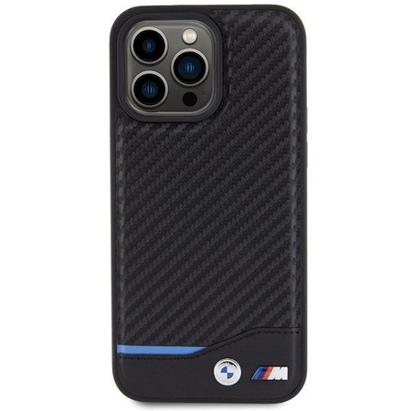 Etui BMW Leather Carbon na iPhone 15 Pro Max - czarne