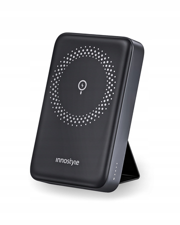 INNOSTYLE POWERMAG 2W1 SZYBKI POWERBANK INDUKCYJNY DO MAGSAFE 10000MAH STOJAK CZARNY