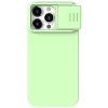 Silikonowe etui Nillkin CamShield Silky Silicone Case do iPhone 15 Pro Max z osłoną na aparat - miętowe