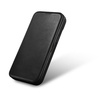 iCarer CE Oil Wax Premium Leather Folio Case skórzane etui iPhone 14 Plus z klapką magnetyczne MagSafe czarny (AKI14220707-BK)