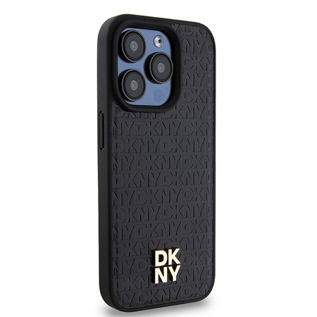 DKNY ETUI DO IPHONE 15 PRO DO MAGSAFE SKÓRA Z WZOREM MONOGRAM I LOGO