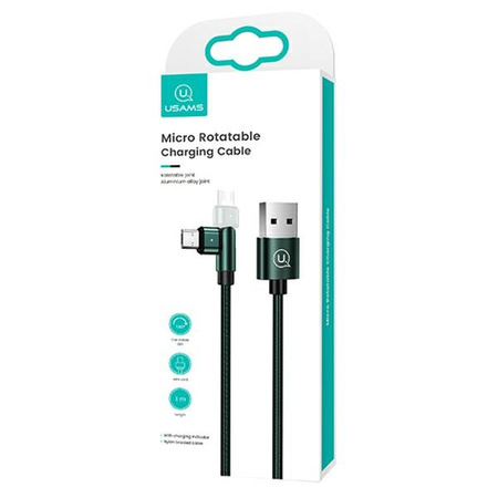 USAMS KABEL MICRO USB PLECIONY DO TELEFONÓW SAMSUNG 1M 2A SZYBKIE ŁADOWANIE