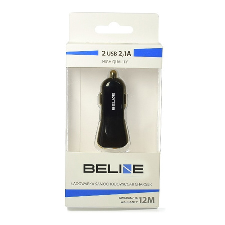 BELINE ŁADOWARKA SAMOCHODOWA 2XUSB 2,1A DO TELEFONÓW SAMOCHODOWE ŁADOWANIE