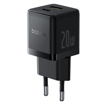 BASEUS ŁADOWARKA SIECIOWA 20W USB-C USB-A DO TELEFONÓW I URZĄDZEŃ SZYBKIE