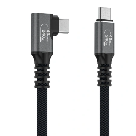 Kabel kątowy Wozinsky WPS2-UY41S USB-C USB4 40Gb/s 240W 2m - czarny