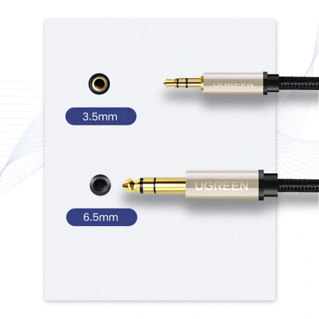 UGREEN KABEL AUDIO MINI JACK 3,5MM DO JACK 6,35MM 2M DO GITARY AKUSTYCZNEJ