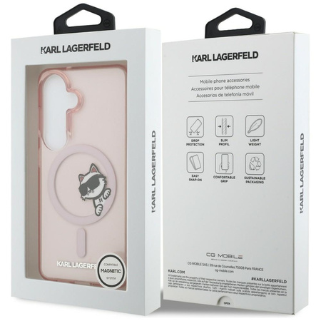 Etui Karl Lagerfeld IML Peekaboo Choupette MagSafe do Samsung Galaxy S26 różowy