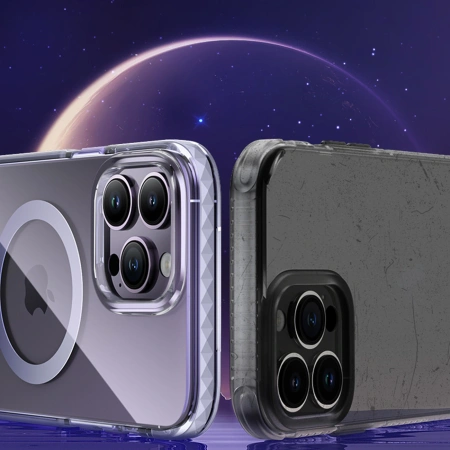 KINGXBAR ETUI DO IPHONE 14 PRO DO MAGSAFE PQY ICE CRYSTAL MAGNETYCZNE SZARE