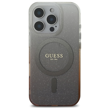 GUESS ETUI HARDCASE DO IPHONE 16 PRO 6.3 DO MAGSAFE GLITTER GRADIENT BROWN