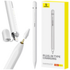Rysik z aktywną końcówką Baseus Smooth Writing 2 do iPad + kabel USB-A - Lightning i wymienna końcówka - biały