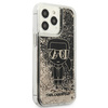 Etui Karl Lagerfeld KLHCP13LLGGKBK na iPhone 13 Pro/ 13 - czarne Liquid Glitter Gatsby