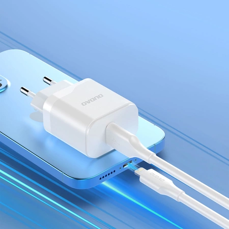 Ładowarka sieciowa Dudao A20EU USB-A 18W - biała + kabel USB-A - Lightning