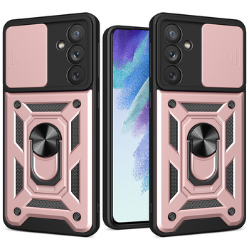 Hybrid Armor Camshield etui do Samsung Galaxy A34 5G pancerny pokrowiec z osłoną na aparat różowe