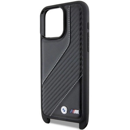 Etui BMW M Edition Carbon Stripe & Strap na iPhone 15 Pro - czarne