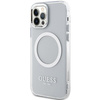 Etui Guess GUHMP12MHTRMS na iPhone 12 / iPhone 12 Pro - srebrne Metal Outline Magsafe