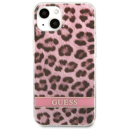 Guess GUHCP13SHSLEOP iPhone 13 mini 5,4" różowy/pink hardcase Leopard