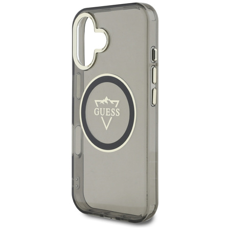 GUESS POKROWIEC TPU DO IPHONE 16 ETUI MAGNETYCZNE Z LOGO METAL MOUNTAIN