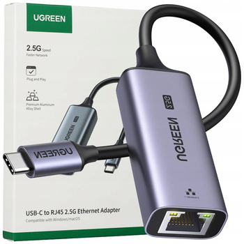 UGREEN ADAPTER ETHERNET USB-C DO RJ45 2.5G DO LAPTOPÓW KOMPUTERÓW