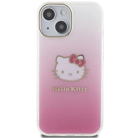 Etui Hello Kitty IML Gradient Electrop Kitty Head na iPhone 15 - różowe