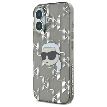 KARL LAGERFELD CASE DO IPHONE 16 6.1 Z KARL HEAD I ELEKTROPLATOWANĄ POWŁOKĄ