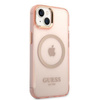 Guess GUHMP14MHTCMP iPhone 14 Plus 6,7" różowy/pink hard case Gold Outline Translucent MagSafe