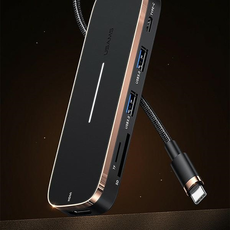USAMS ADAPTER HUB 3XUSB USB-C HDMI DO MACBOOKA TELEFONÓW SZYBKIE ŁADOWANIE